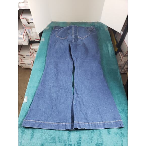 Torrid Jeans Size 18 Womens Blue Elastic Waist Stretch Wide Leg A Line Flare - Picture 10 of 12